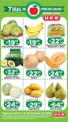 H-E-B folleto Precios Bajos válido desde 21/10/2025