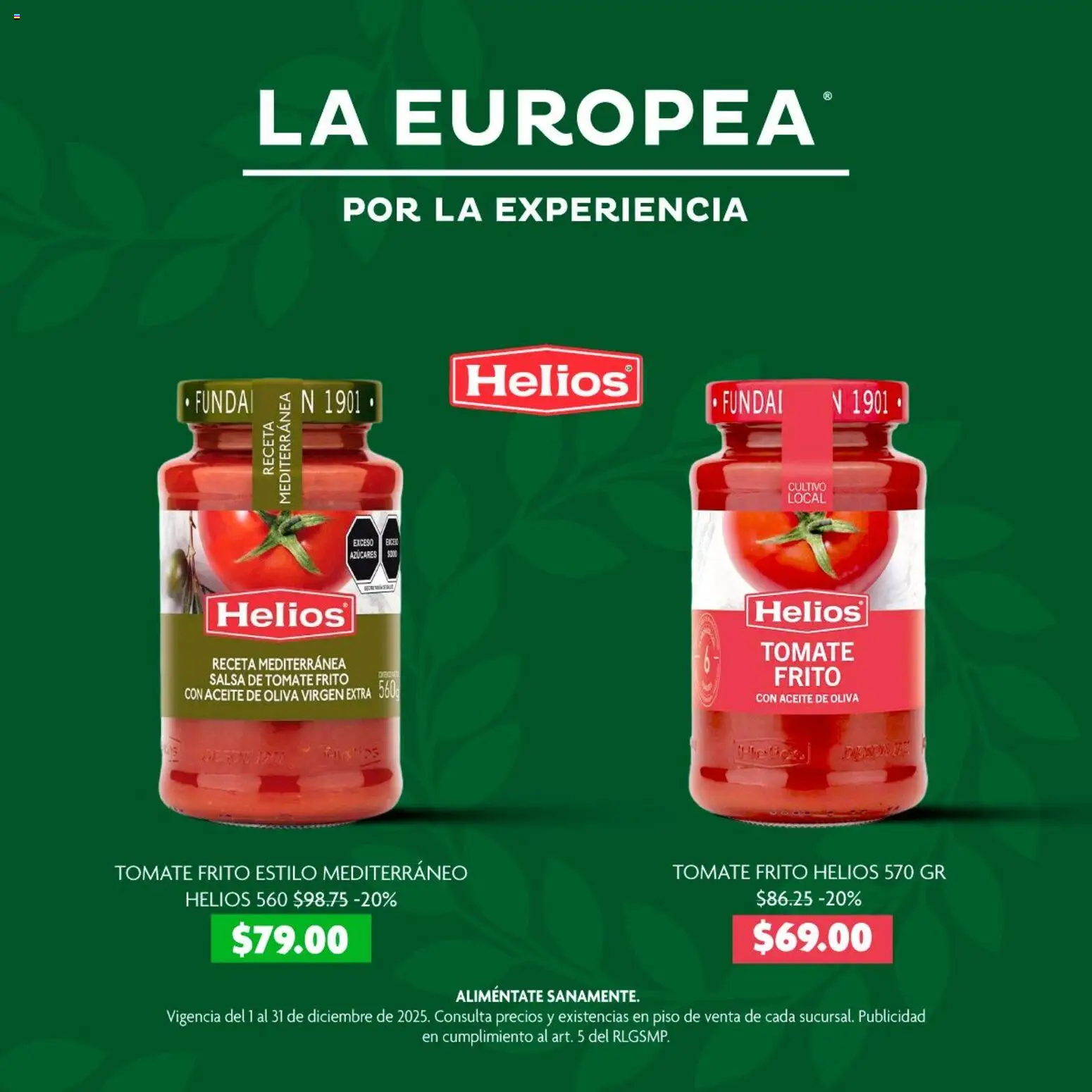 La Europea catálogo Tomate frito Helios - página 1- válido desde 01/12/2025