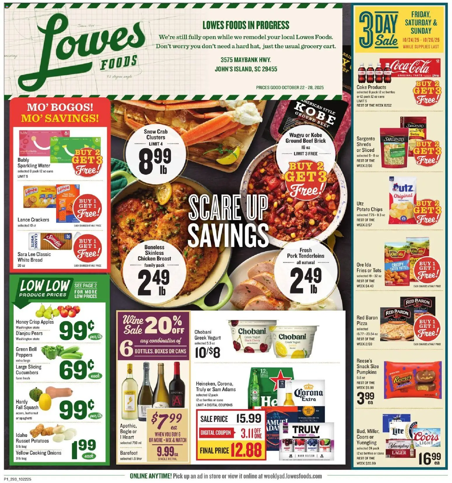 Lowes Foods Weekly Ad - SC - page 1- valid from 10/22/2025