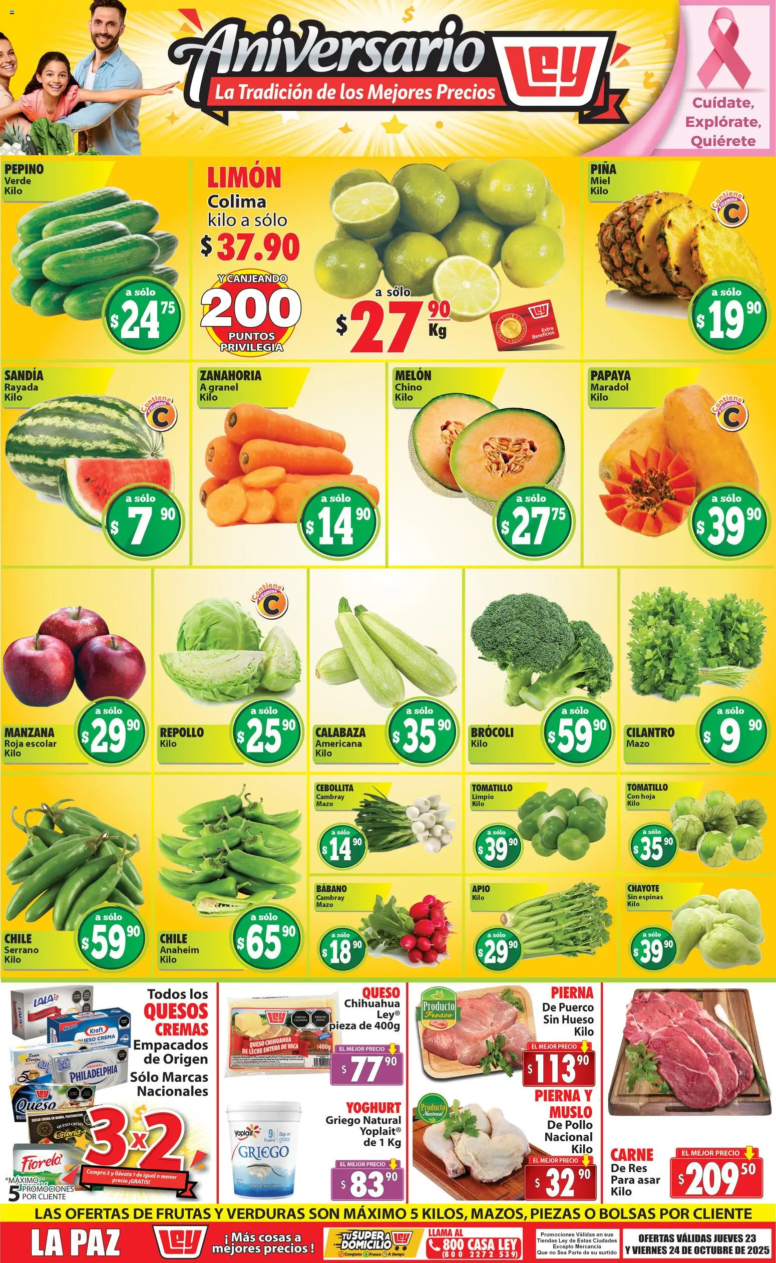 Casa Ley - Folleto Las ofertas de frutas y verduras - página 1- válido desde 23/10/2025