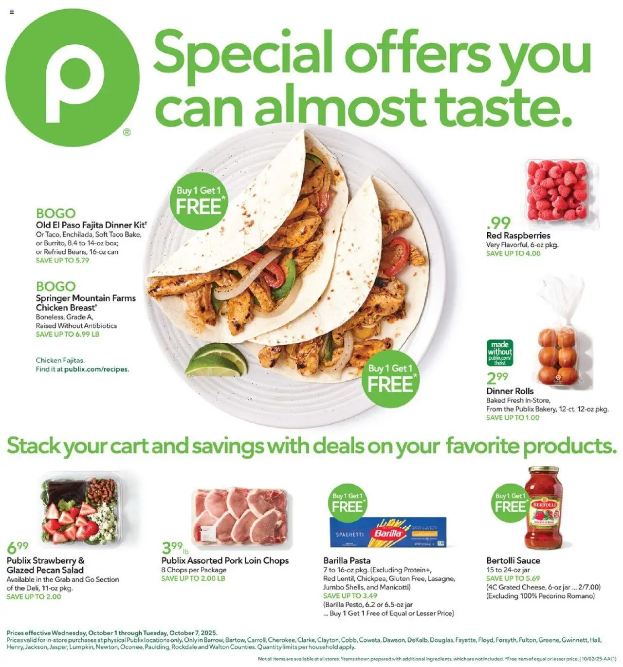 Publix Weekly Ad - page 1- valid from 10/01/2025