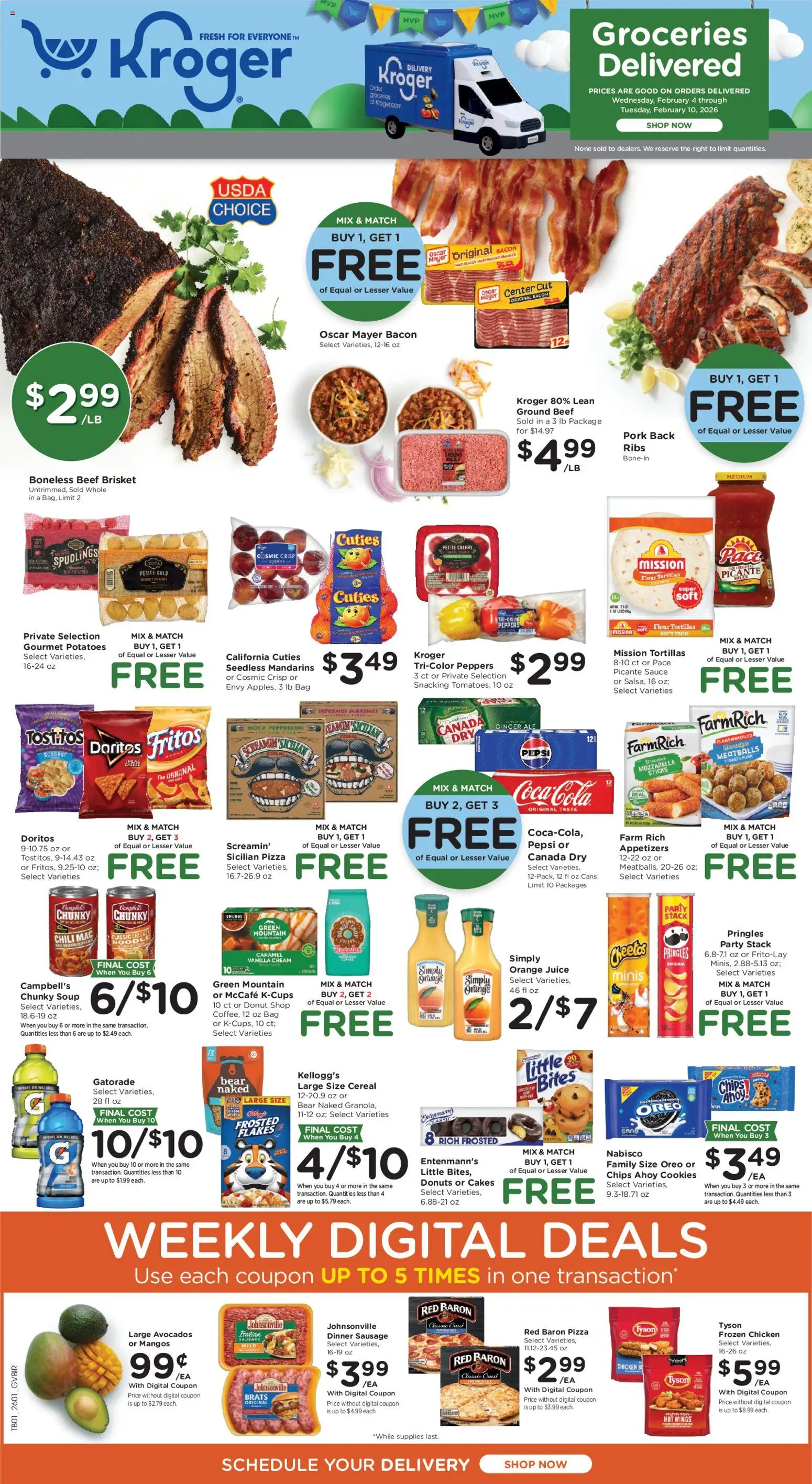 Kroger Ad - page 1- valid from 02/04/2026