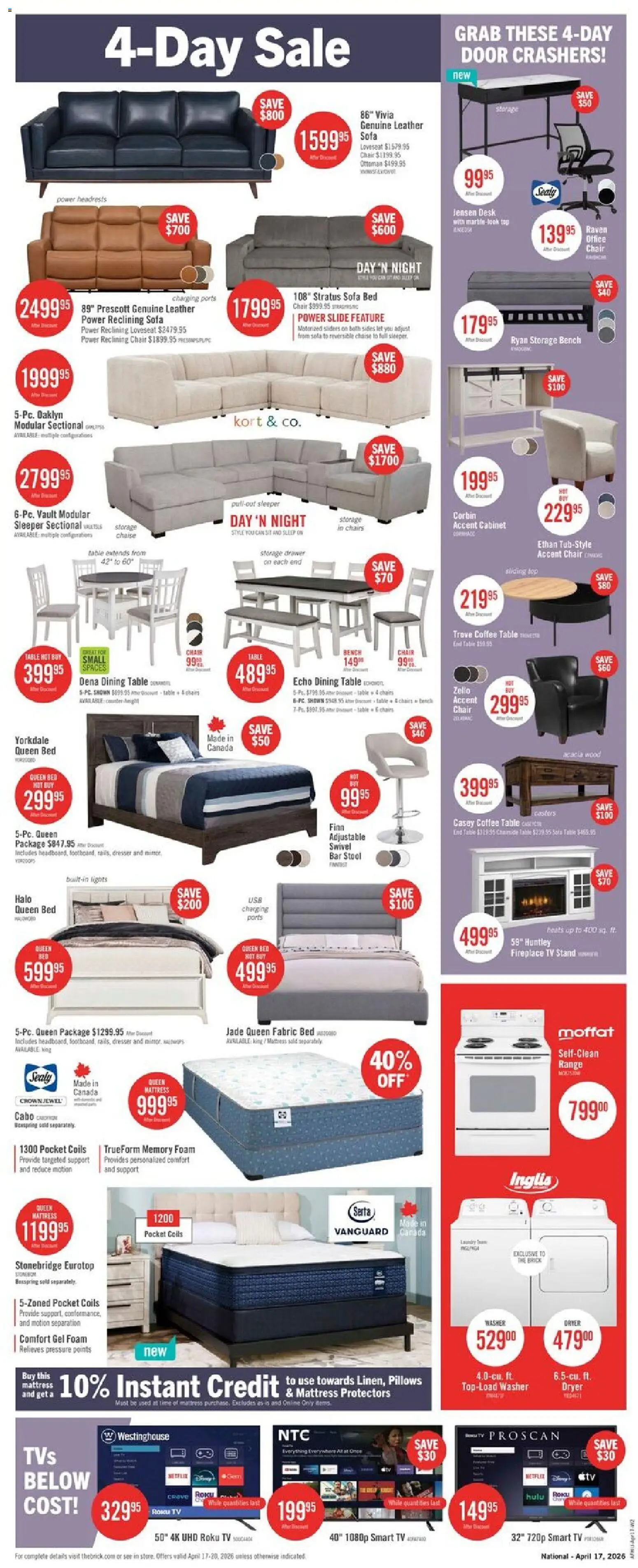 The Brick weekly flyer / circulaire - page 2- valid from Apr 17, 2026