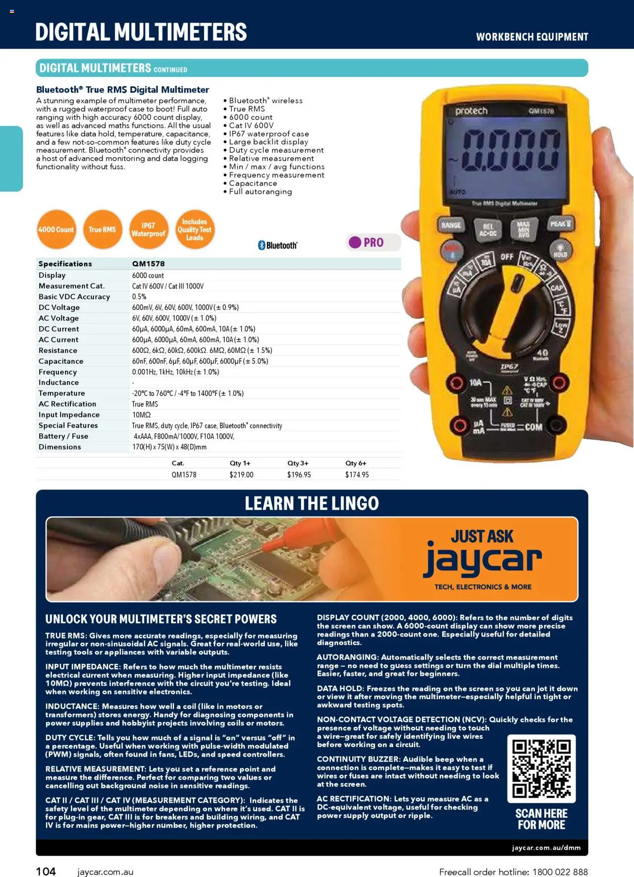 Jaycar Engineering & Scientific Catalogue 2025/2026  - page 104- valid from 09/07/2025