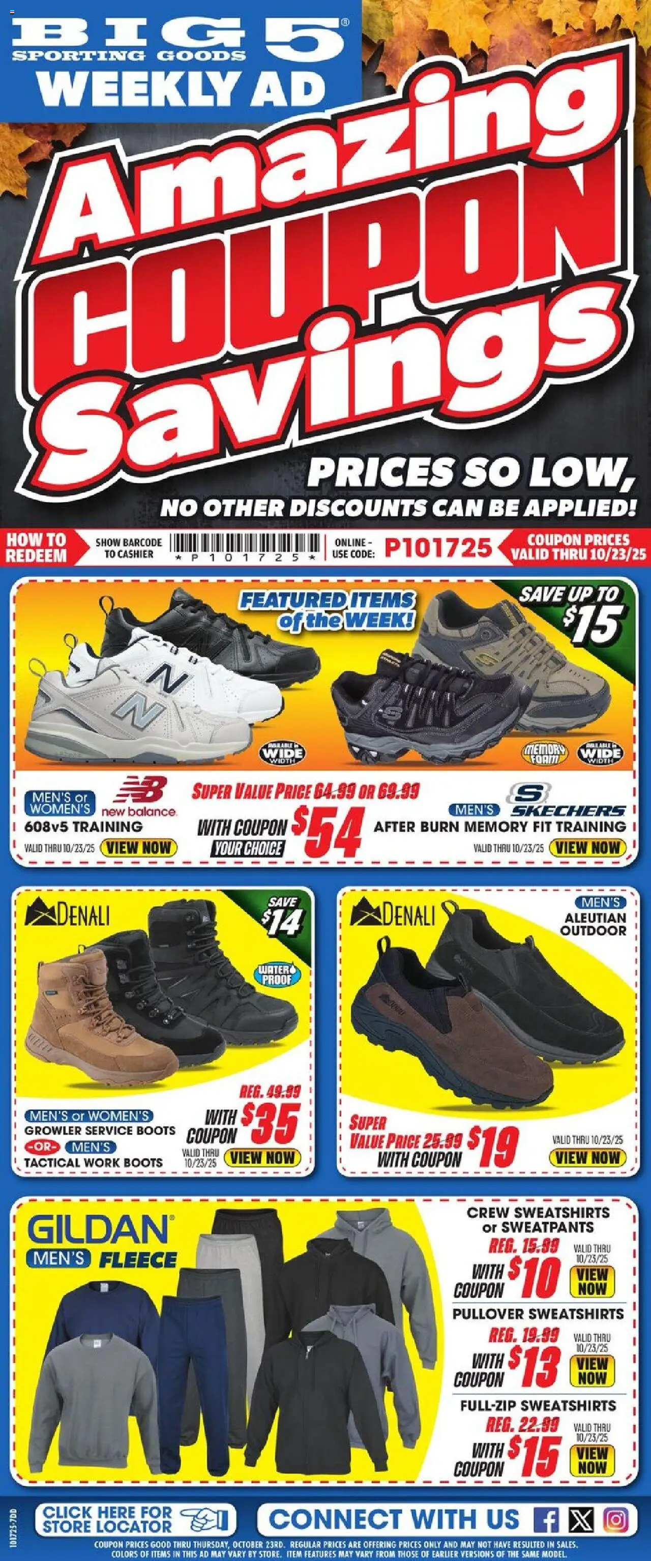 Big 5 Sporting Goods Weekly Ad - page 1- valid from 10/17/2025