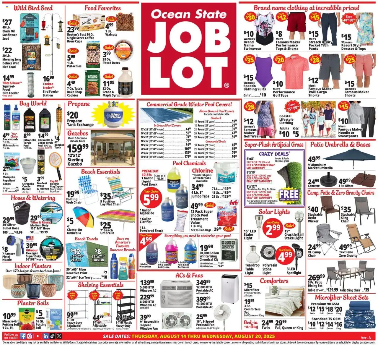 Ocean State Job Lot Weekly Ad - page 1- valid from 08/14/2025