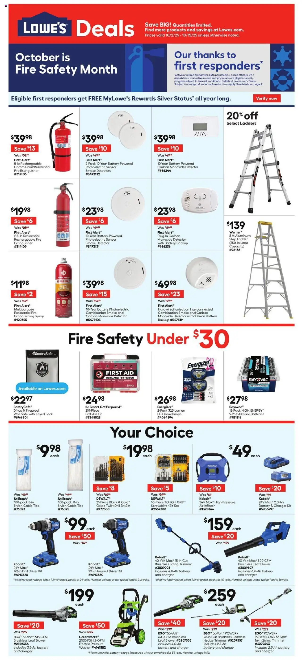 Lowe's Weekly Ad - page 1- valid from 10/02/2025