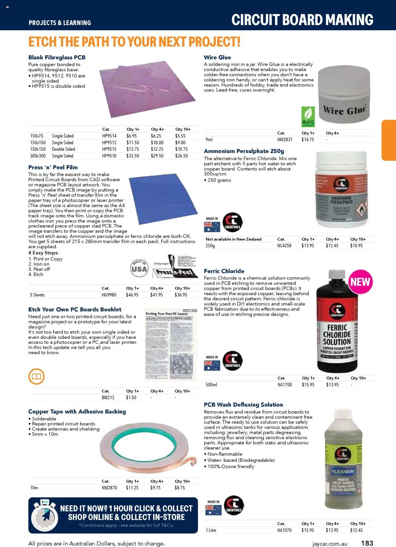 Jaycar Engineering & Scientific Catalogue 2025/2026  - page 183- valid from 09/07/2025