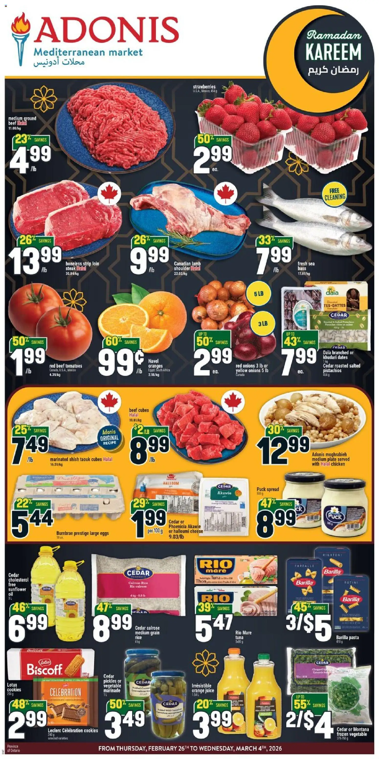 Adonis weekly flyer  - page 1- valid from Feb 26, 2026