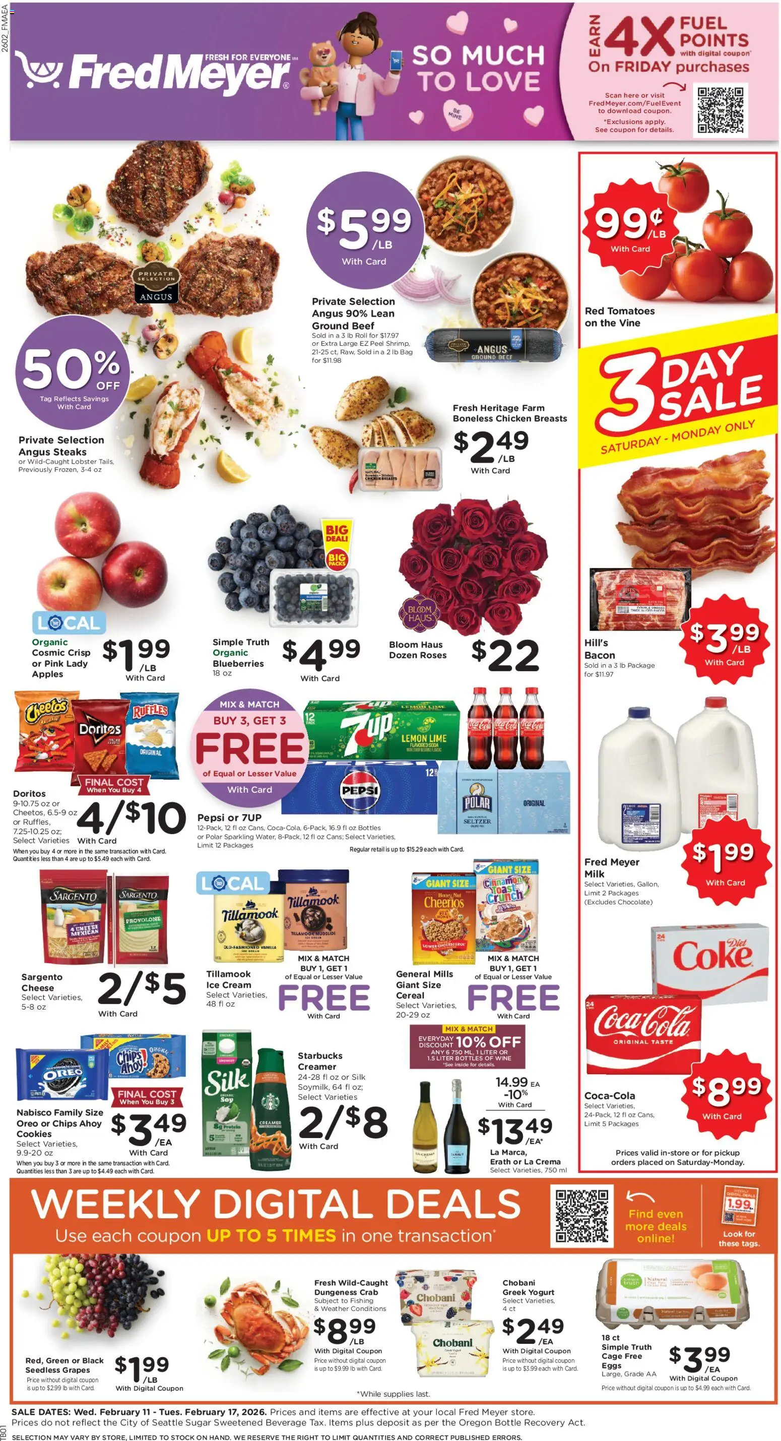 Fred Meyer Weekly Ad - page 1- valid from 02/11/2026