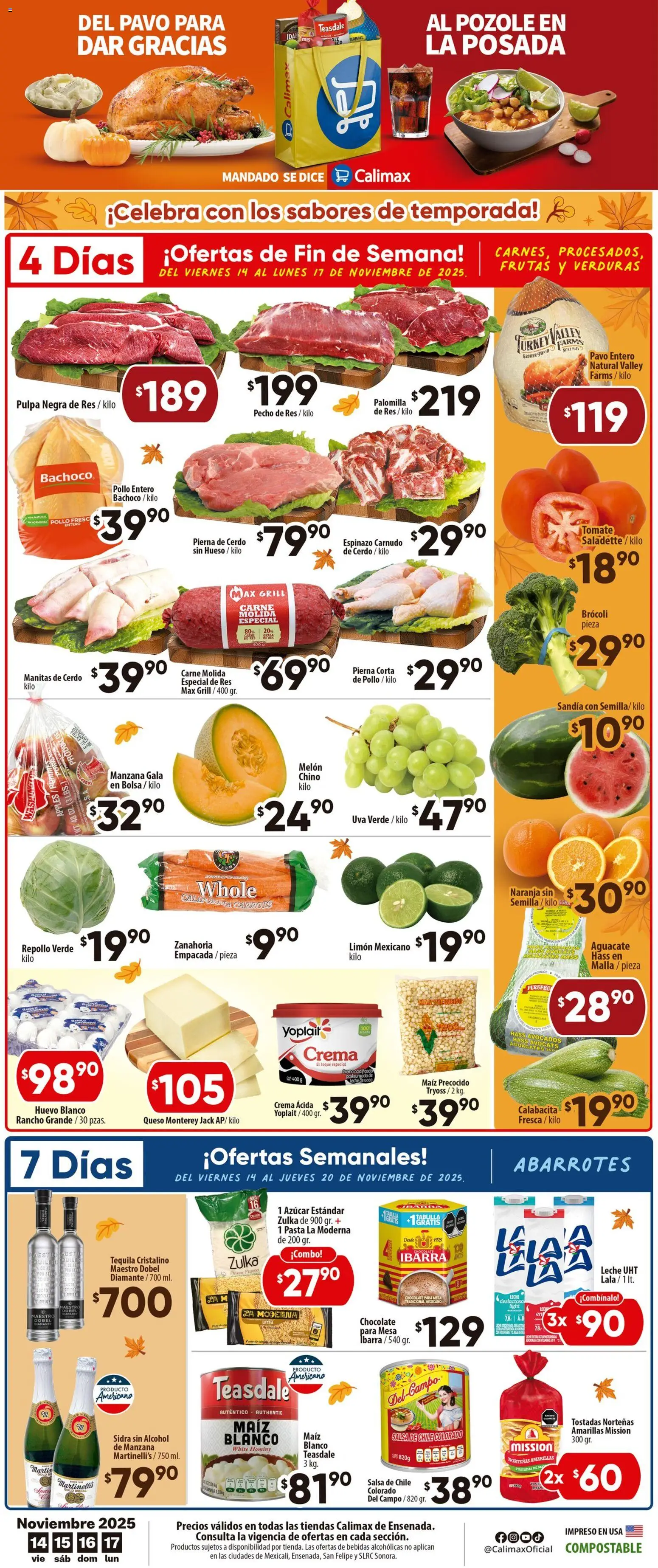 Calimax folleto Ensenada - página 1- válido desde 14/11/2025