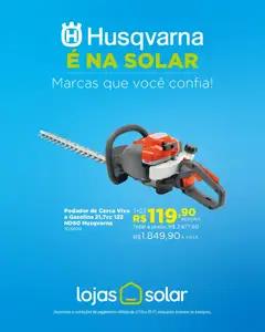 Pré-visualização Lojas Solar - Ofertas Semana Husqvarna válida a partir de 27/10/2025