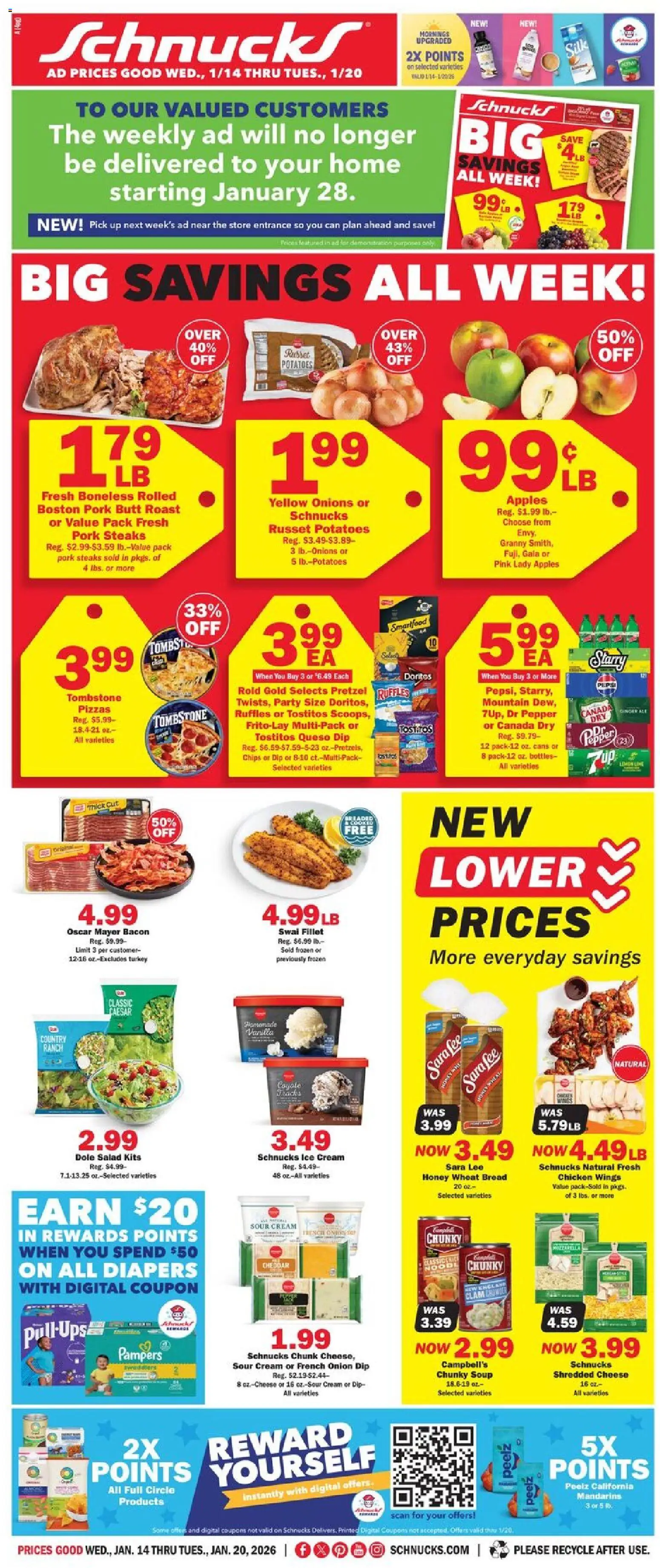 Schnucks Weekly Print Ad - MO - page 1- valid from 01/14/2026