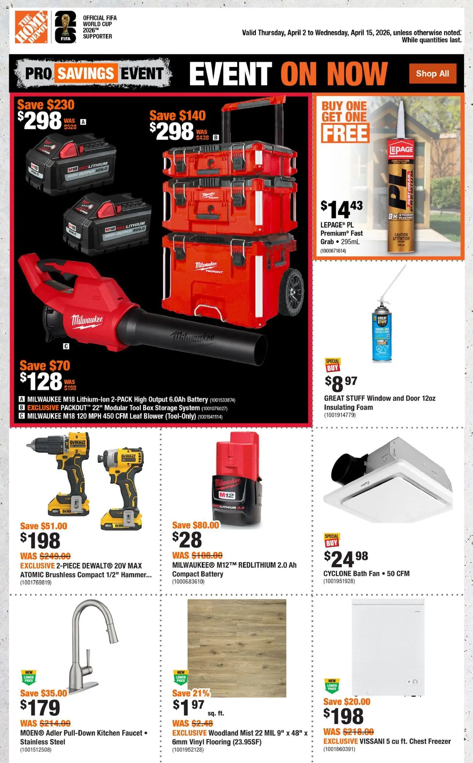 Home Depot weekly flyer / circulaire - page 1- valid from Apr 2, 2026