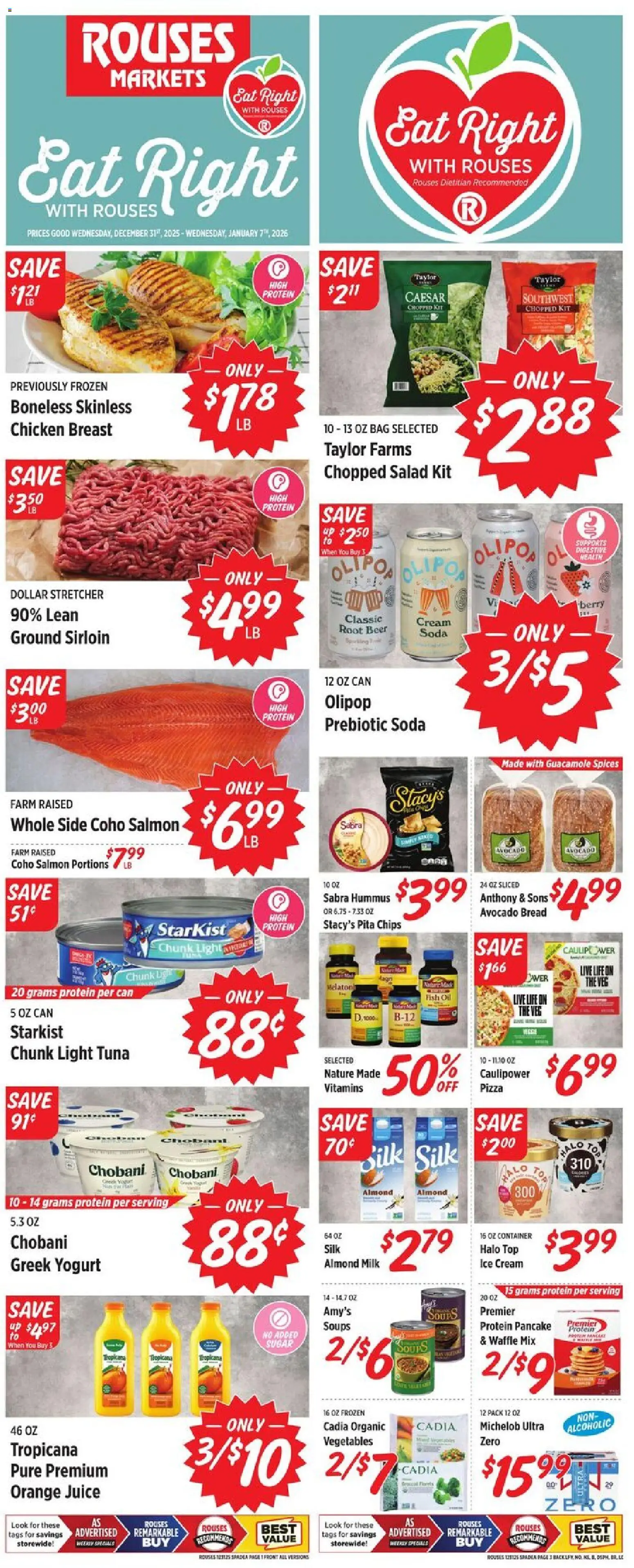 Rouses Weekly Ad - page 1- valid from 12/31/2025