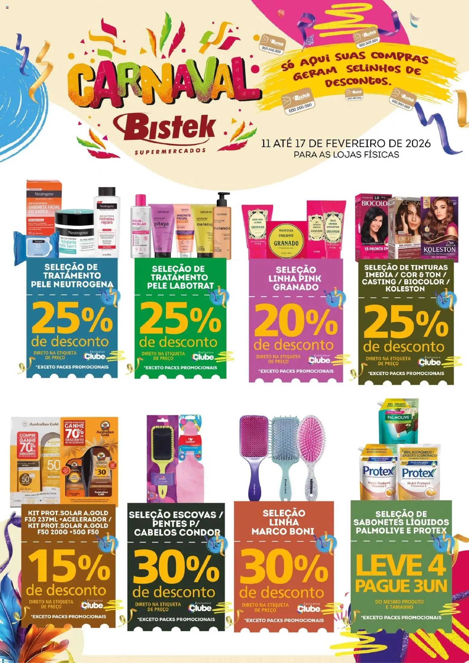 Bistek Supermercados - Ofertas Carnaval Perfumaria  - página 1- válido a partir de 11/02/2026
