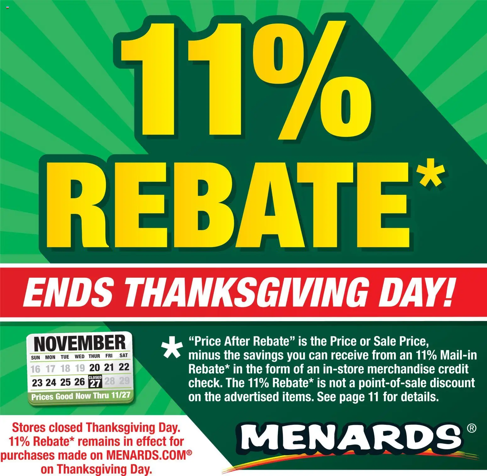 Menards - Weekly Ad - page 1- valid from 11/19/2025