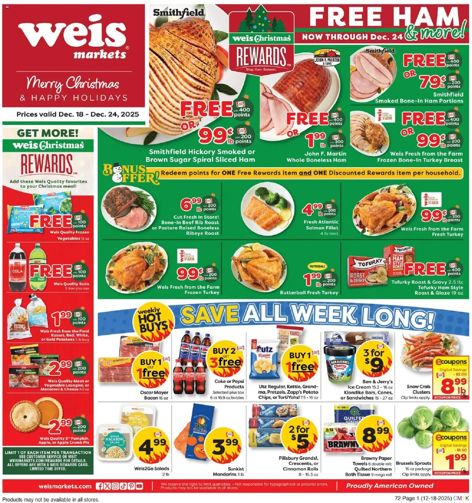Weis Weekly Circular - WV - page 1- valid from 12/18/2025