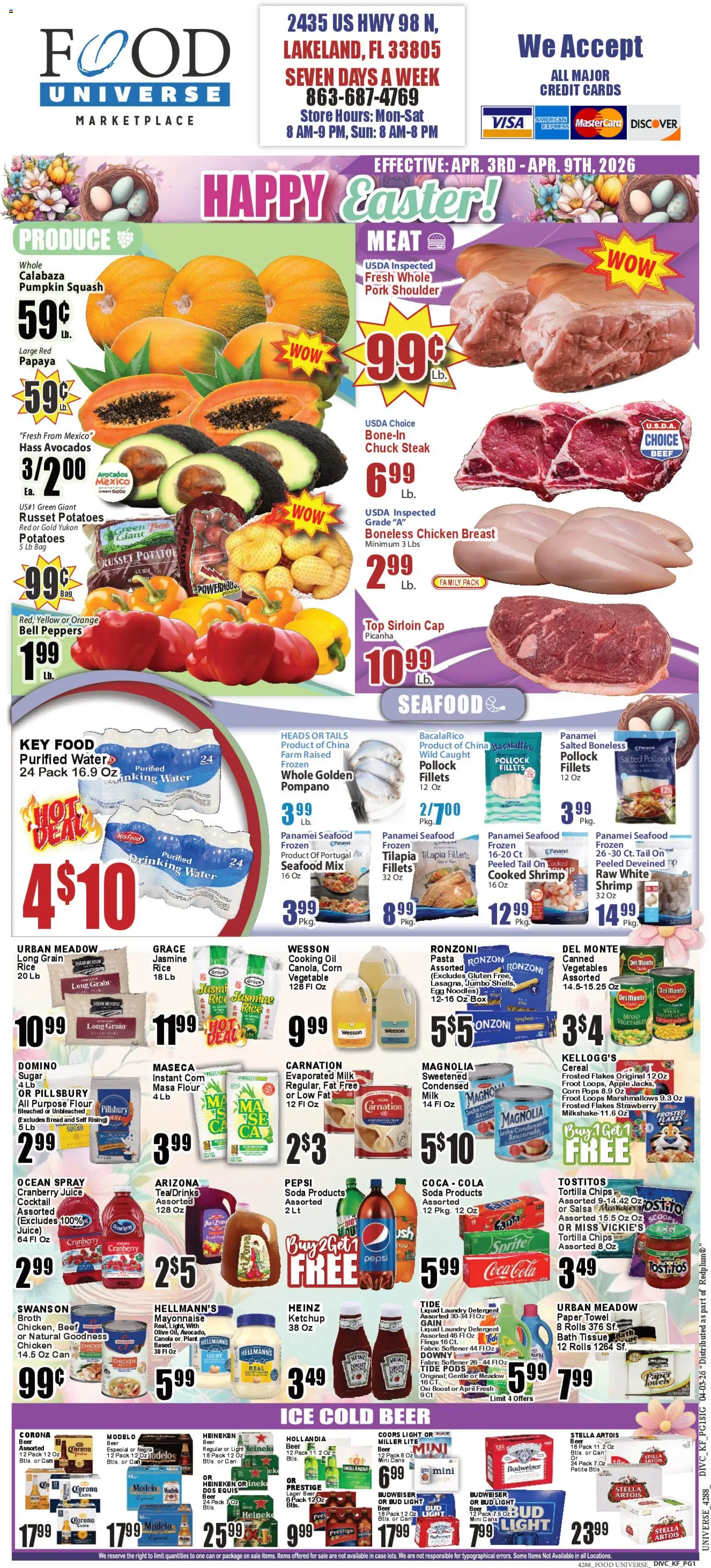 Food Universe Weekly Ad - page 1- valid from 04/03/2026