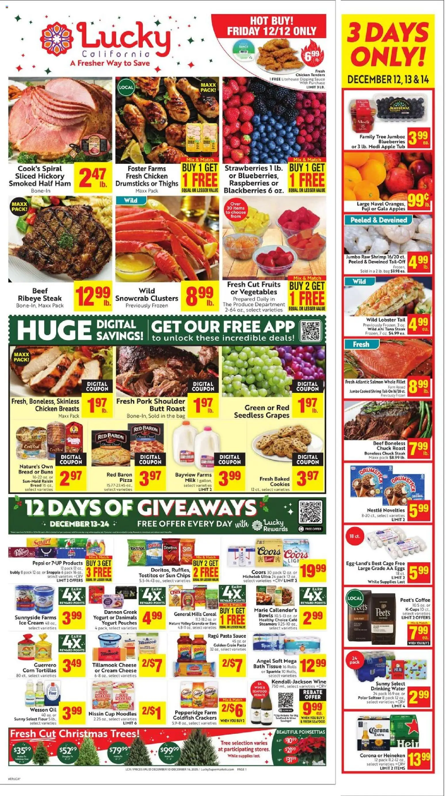 Lucky Supermarkets Weekly Ad - page 1- valid from 12/10/2025