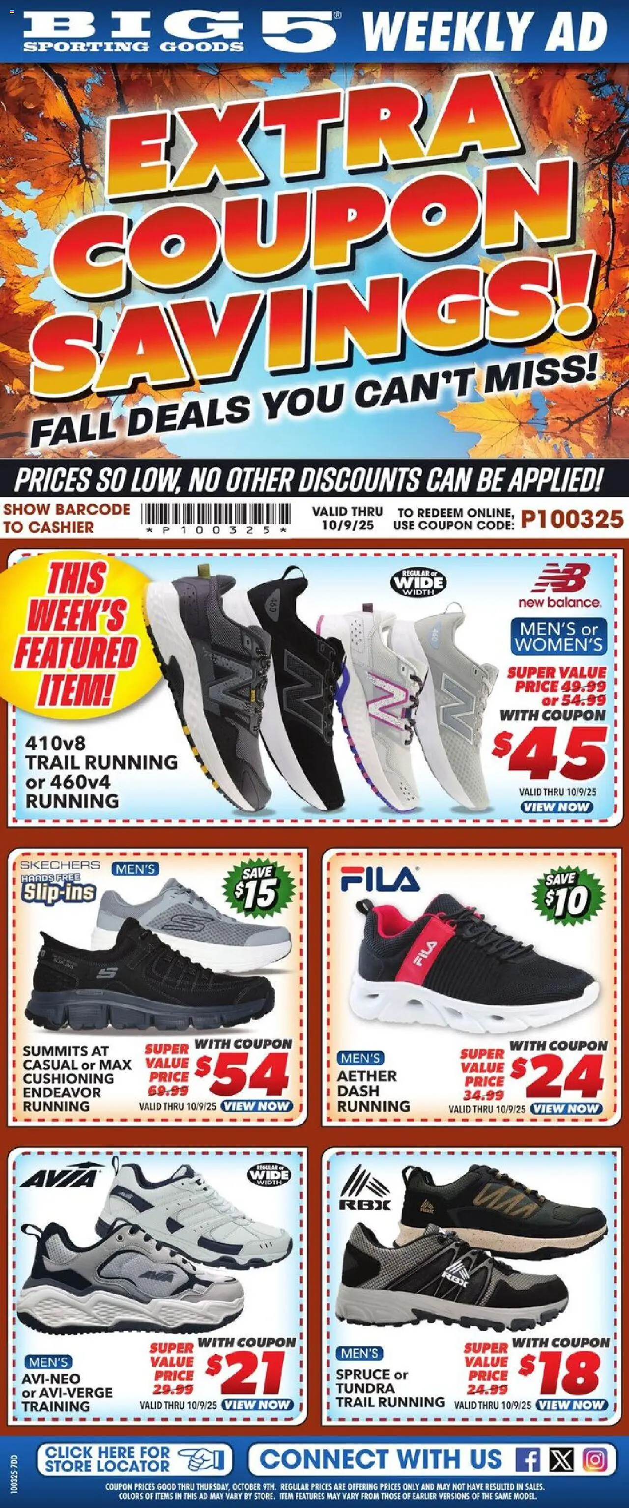 Big 5 Sporting Goods Weekly Ad - page 1- valid from 10/03/2025