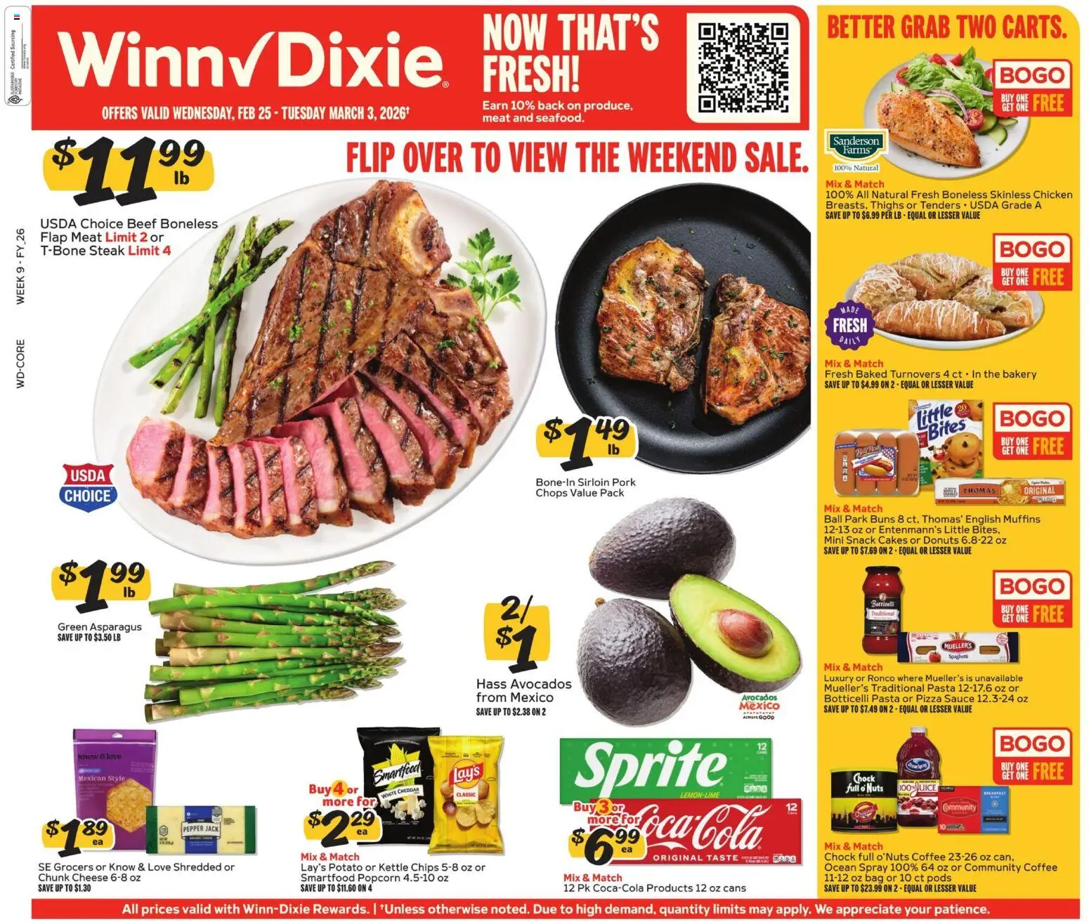 Winn Dixie Weekly Ad - page 1- valid from 02/25/2026