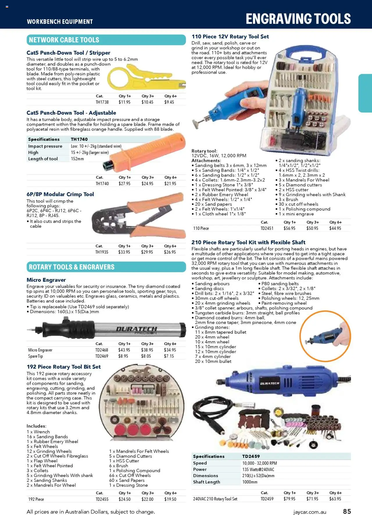 Jaycar Engineering & Scientific Catalogue 2025/2026  - page 85- valid from 09/07/2025