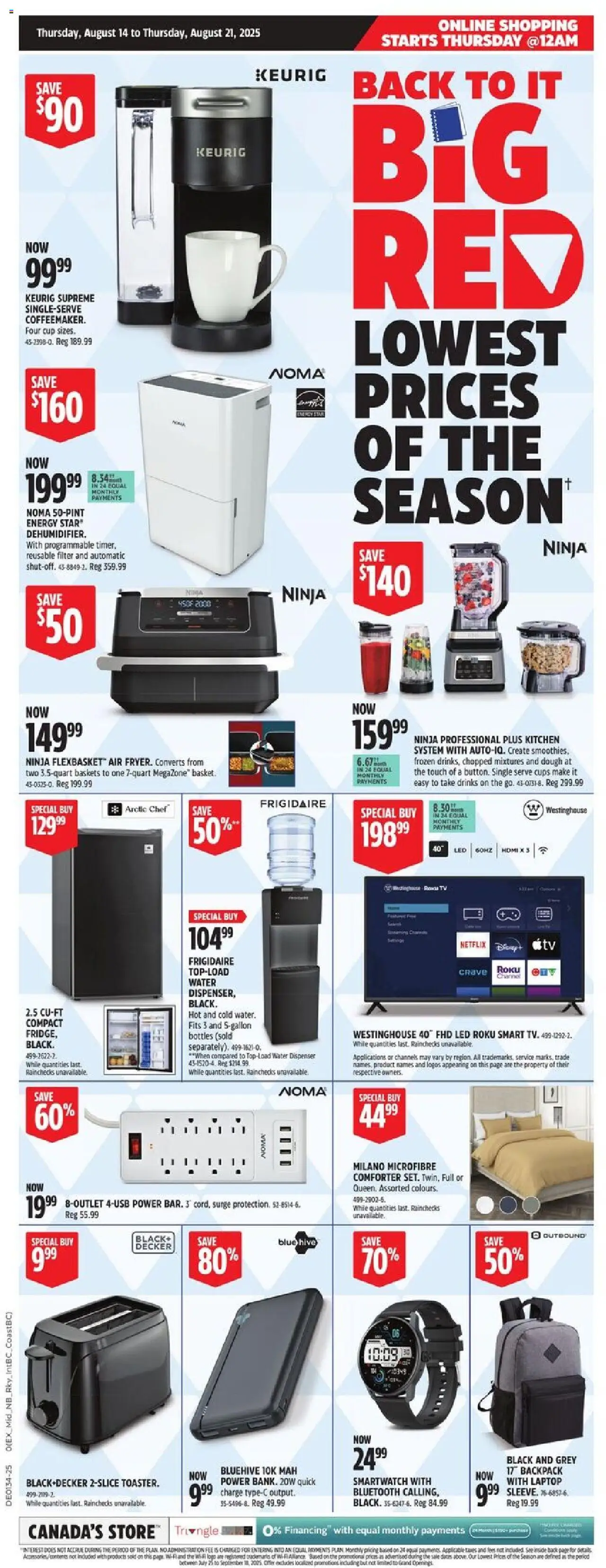 Canadian Tire weekly flyer / circulaire - page 1- valid from Aug 14, 2025