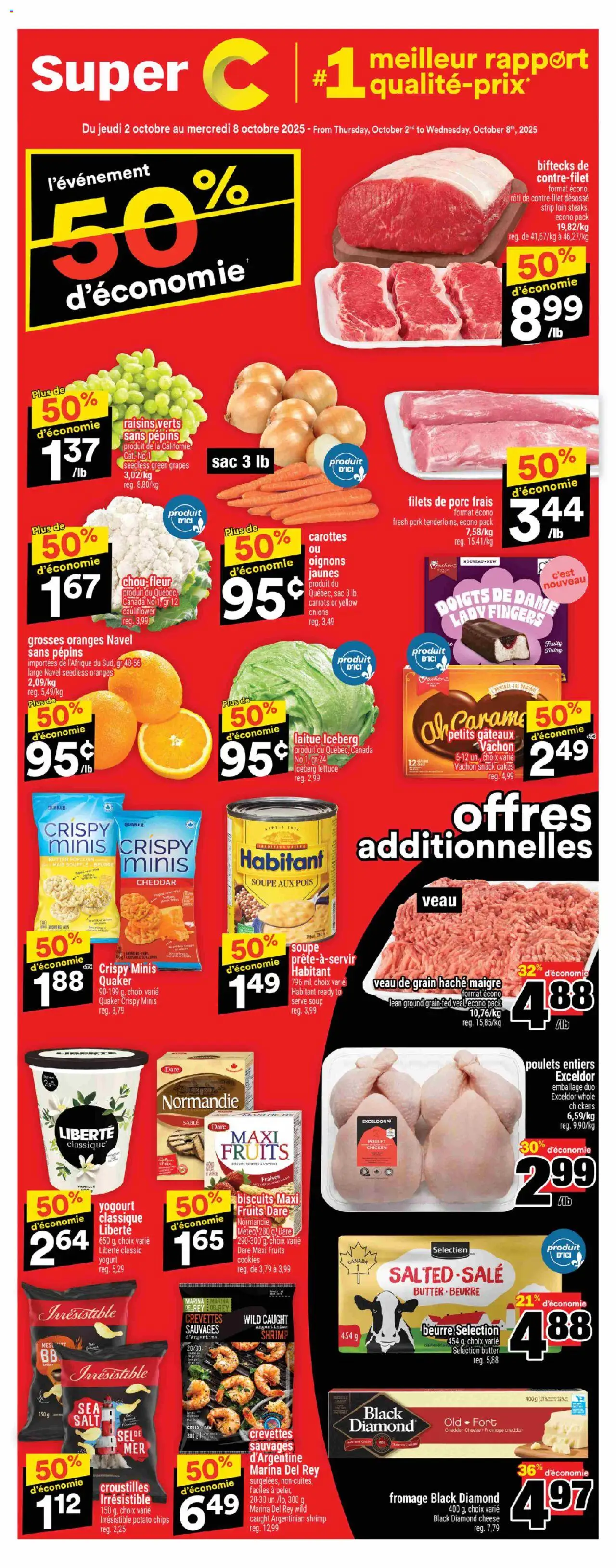 Super C weekly flyer / circulaire - page 1- valid from Oct 2, 2025