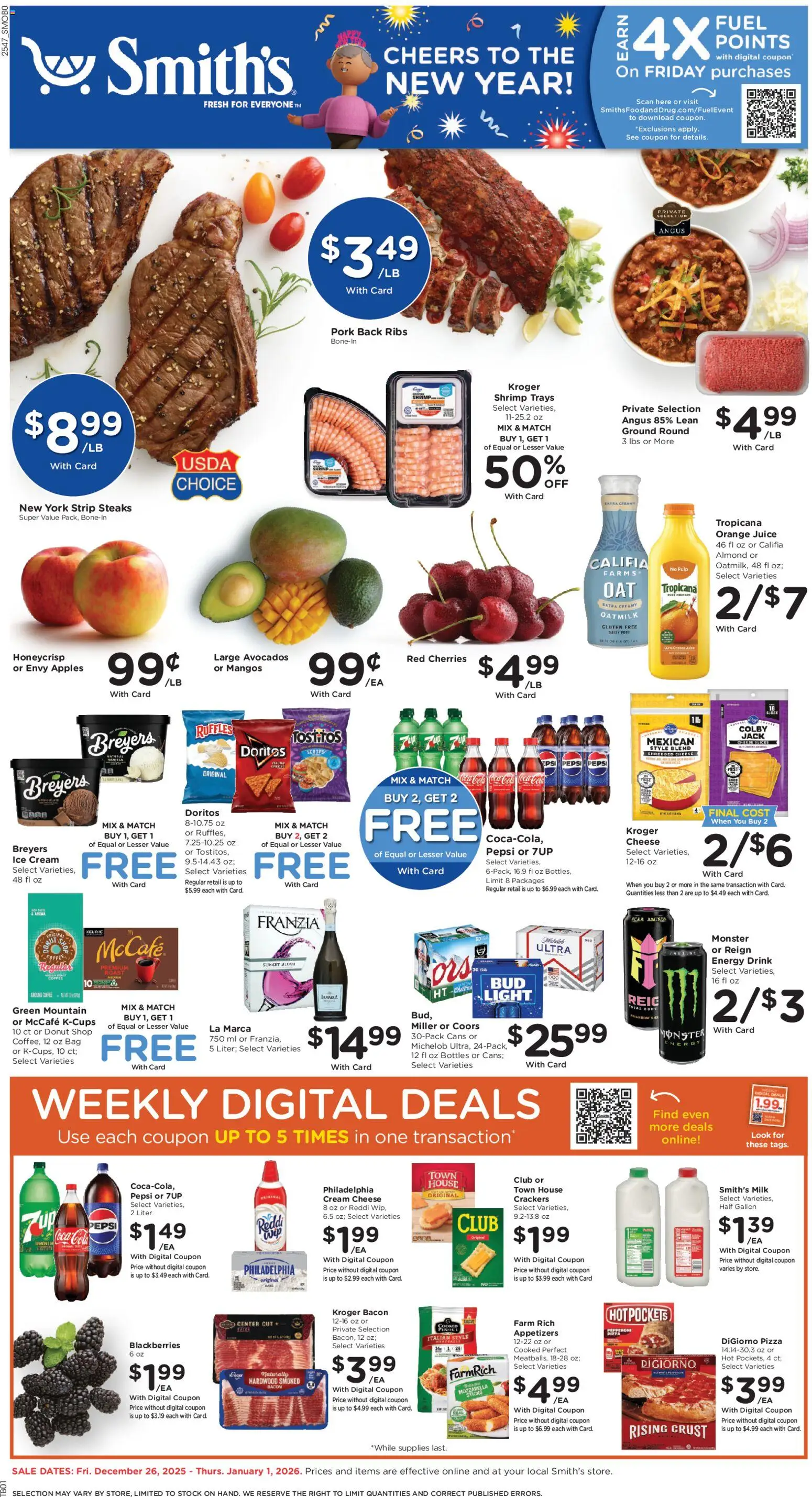 Smith's Weekly Ad - ID - page 1- valid from 12/26/2025