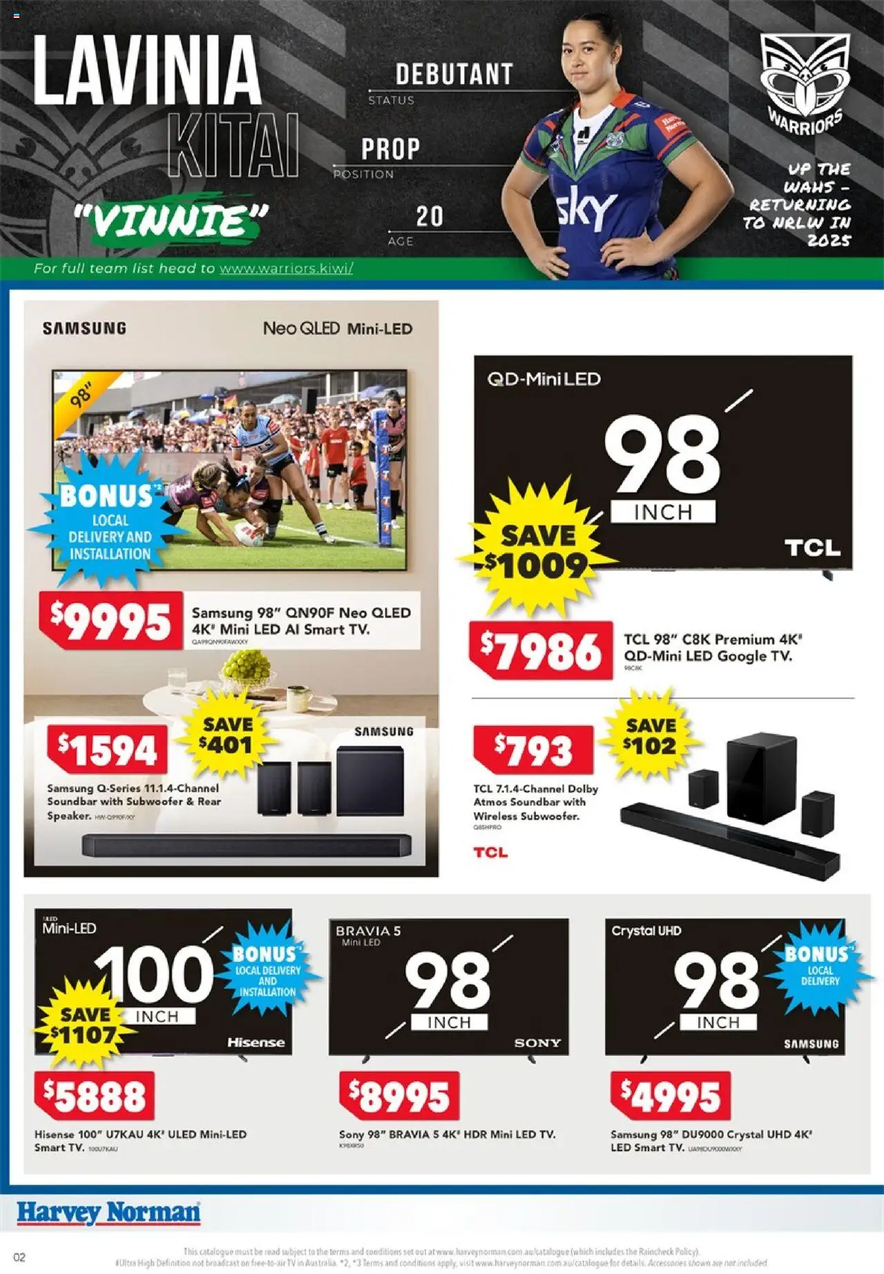 Harvey Norman NRLW – TV & Audio - page 2- valid from 17/07/2025
