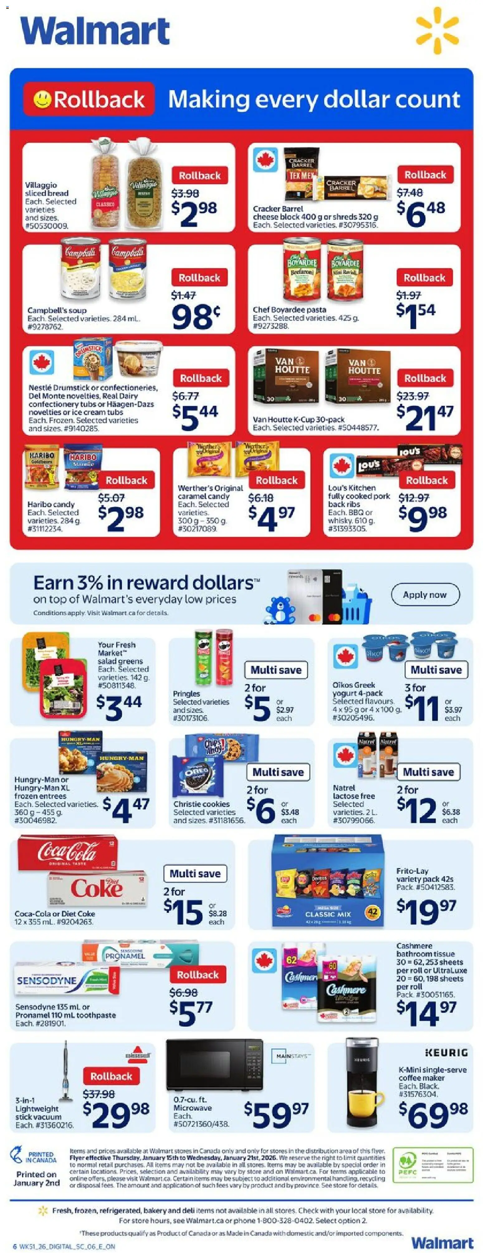 Walmart weekly flyer - page 2- valid from Jan 15, 2026
