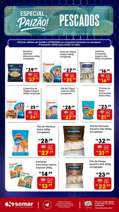 Pré-visualização Semar Supermercado - Ofertas Especial Pescados válida a partir de 04/08/2025