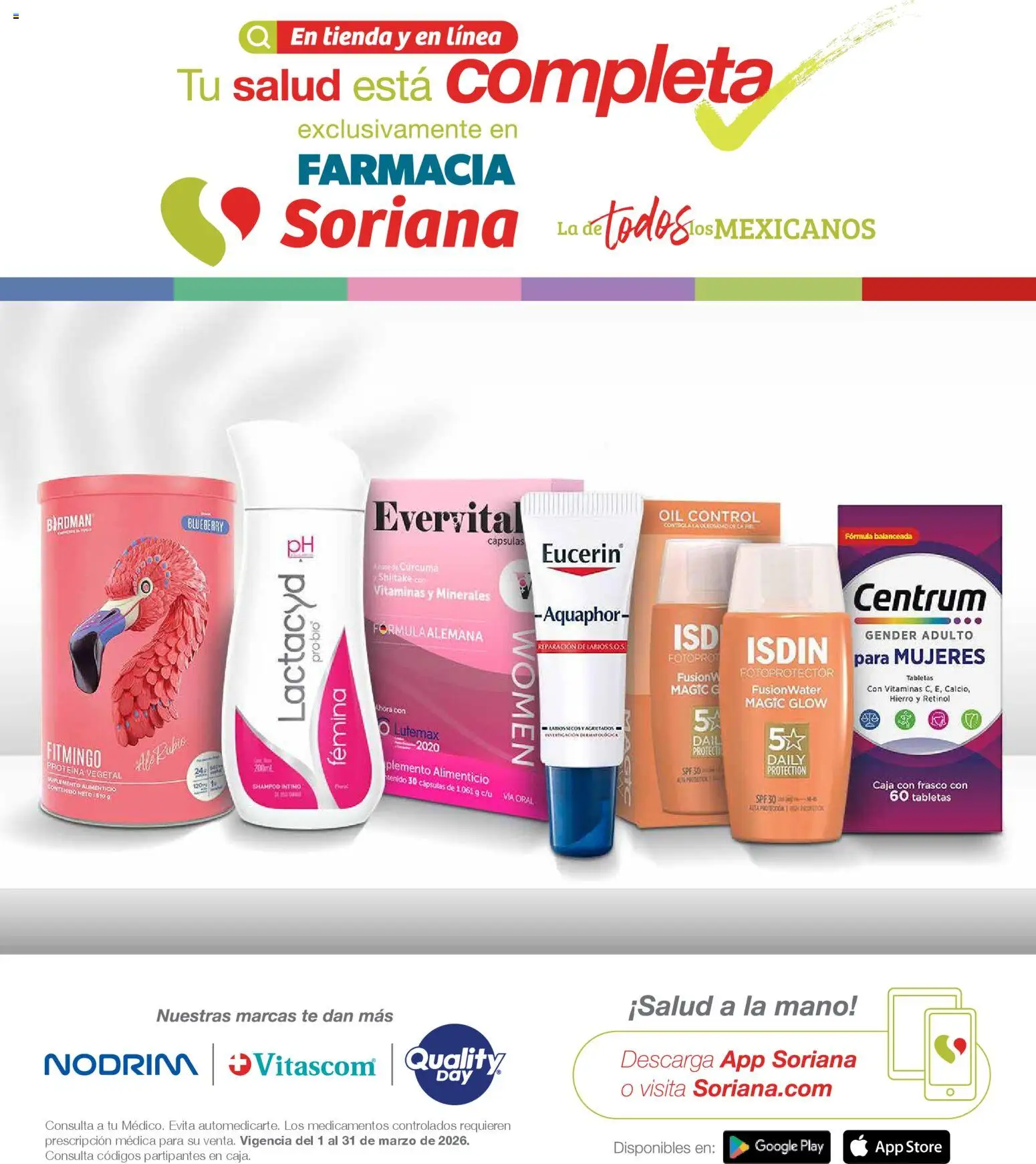 Soriana - Folleto Farmacia Soriana Marzo Mercado Nacional - página 1- válido desde 01/03/2026