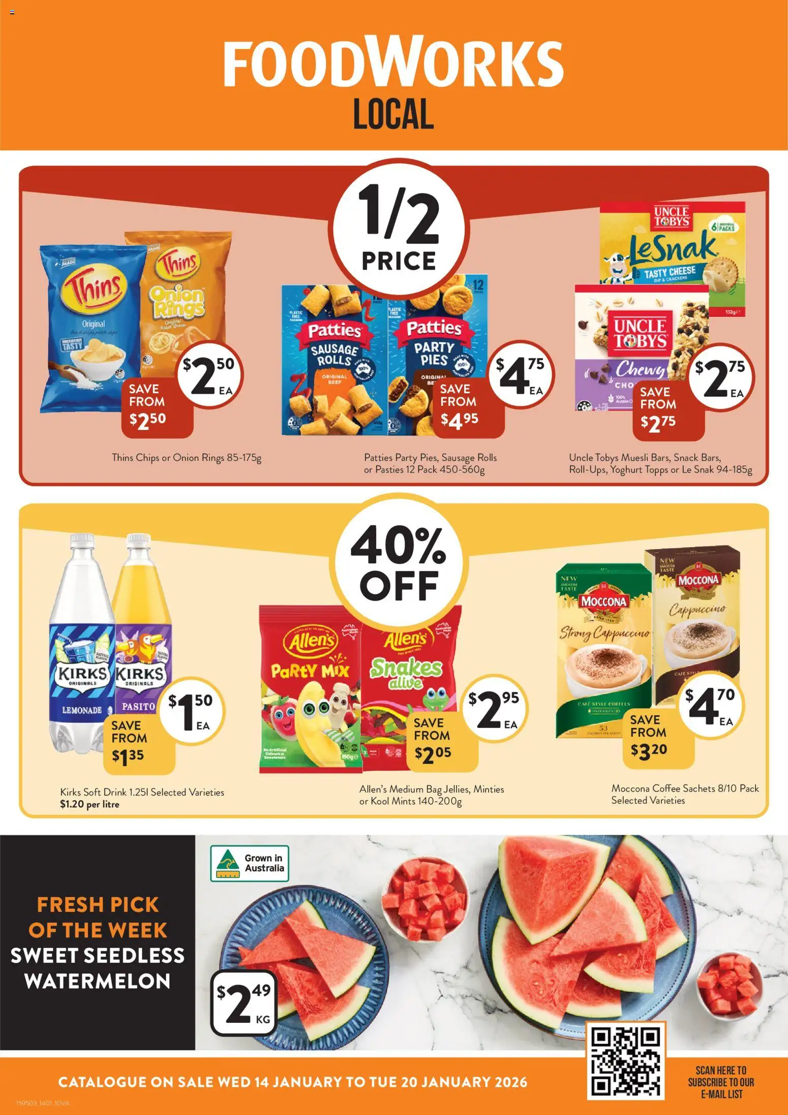 Foodworks Catalogue VIC - page 1- valid from 14/01/2026