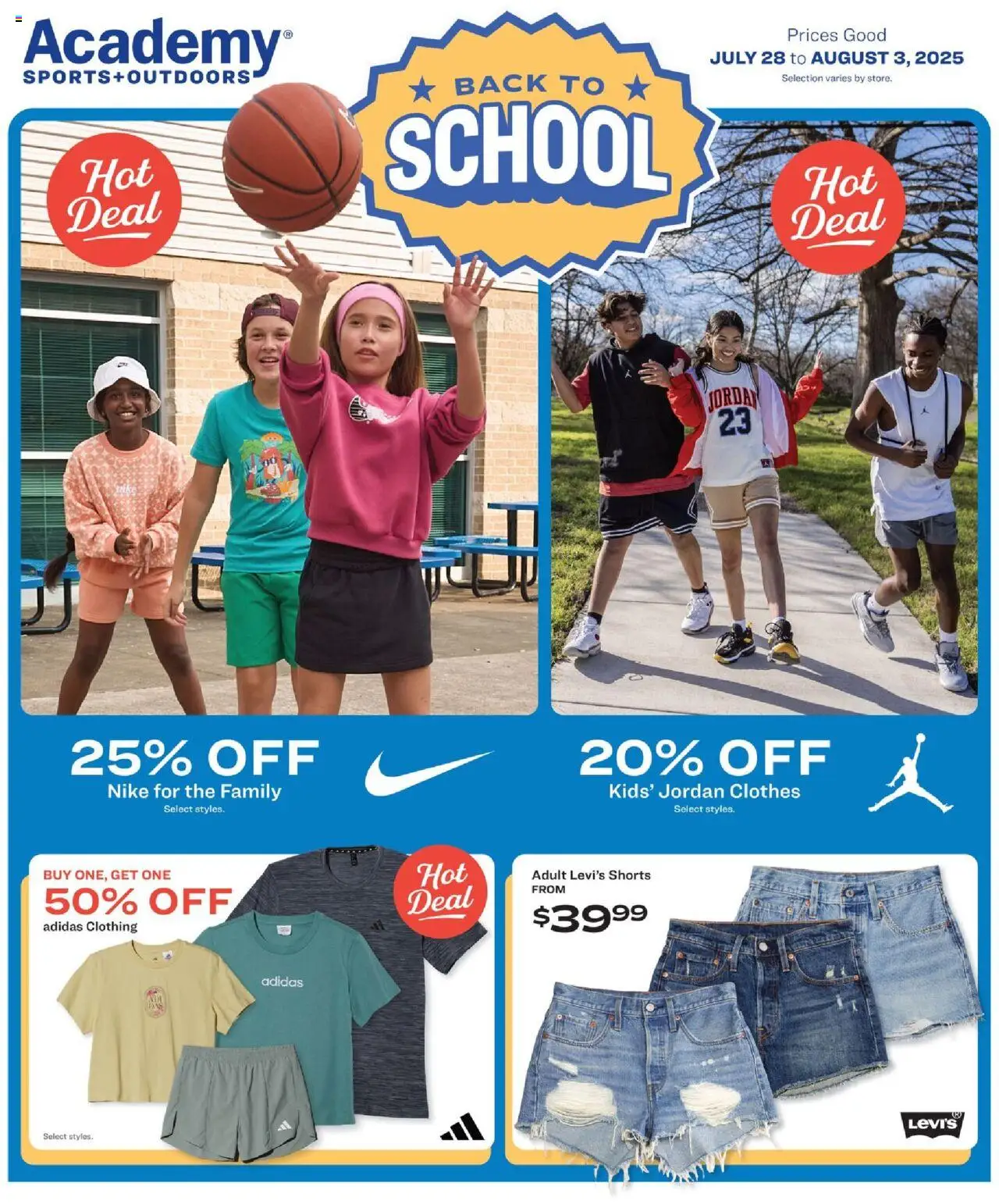 Academy Sports Weekly Ad - page 1- valid from 07/28/2025