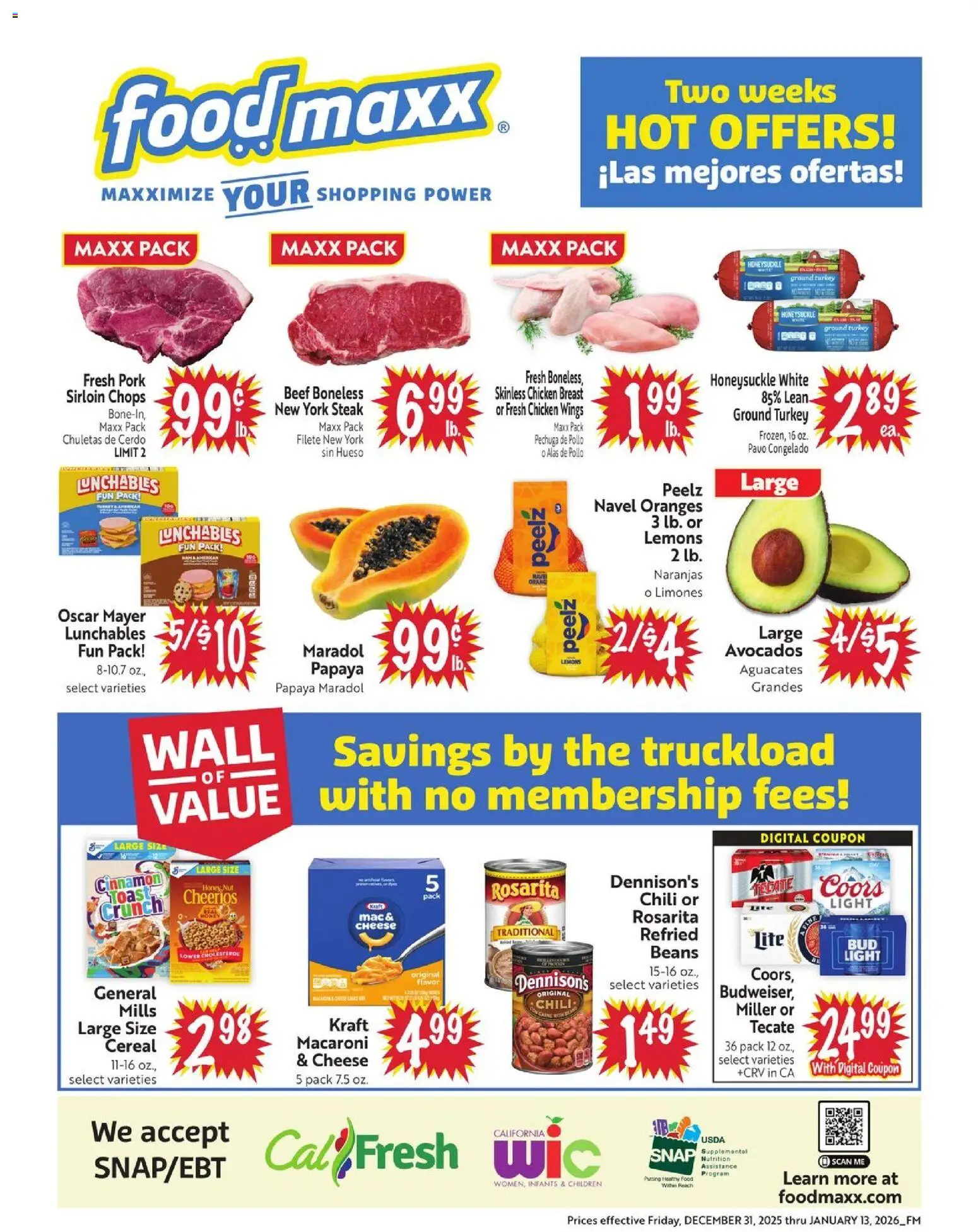 FoodMaxx Weekly Ad - NV - page 1- valid from 12/31/2025
