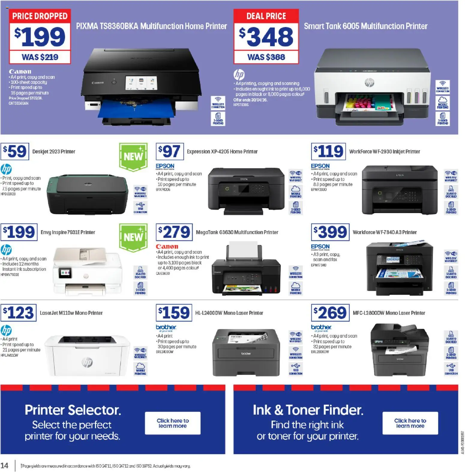 Officeworks catalogue  - page 14- valid from 31/03/2026