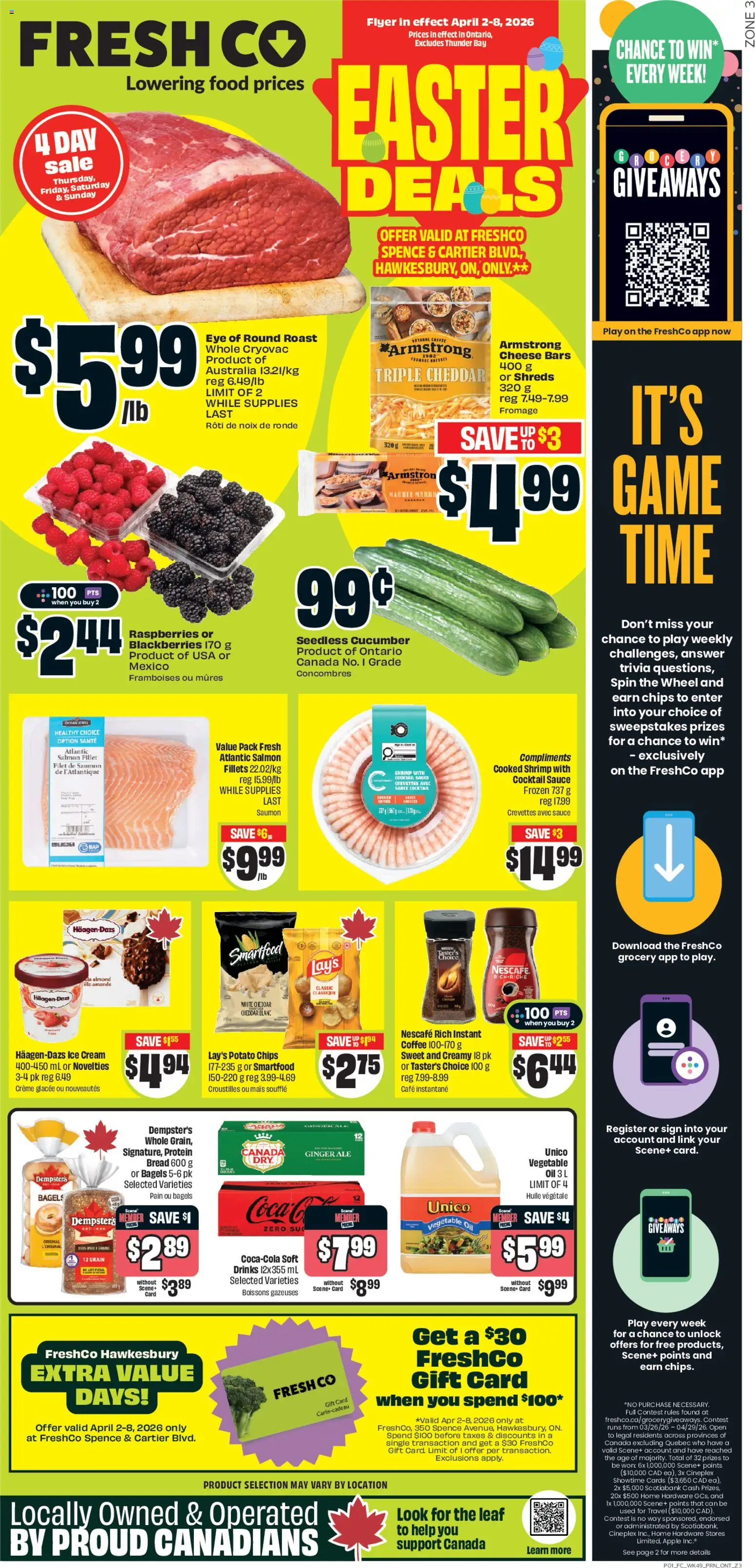 FreshCo weekly flyer / circulaire - page 1- valid from Apr 2, 2026