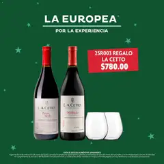 La Europea catálogo Vinos con regalos de temporada  válido desde 01/01/2026