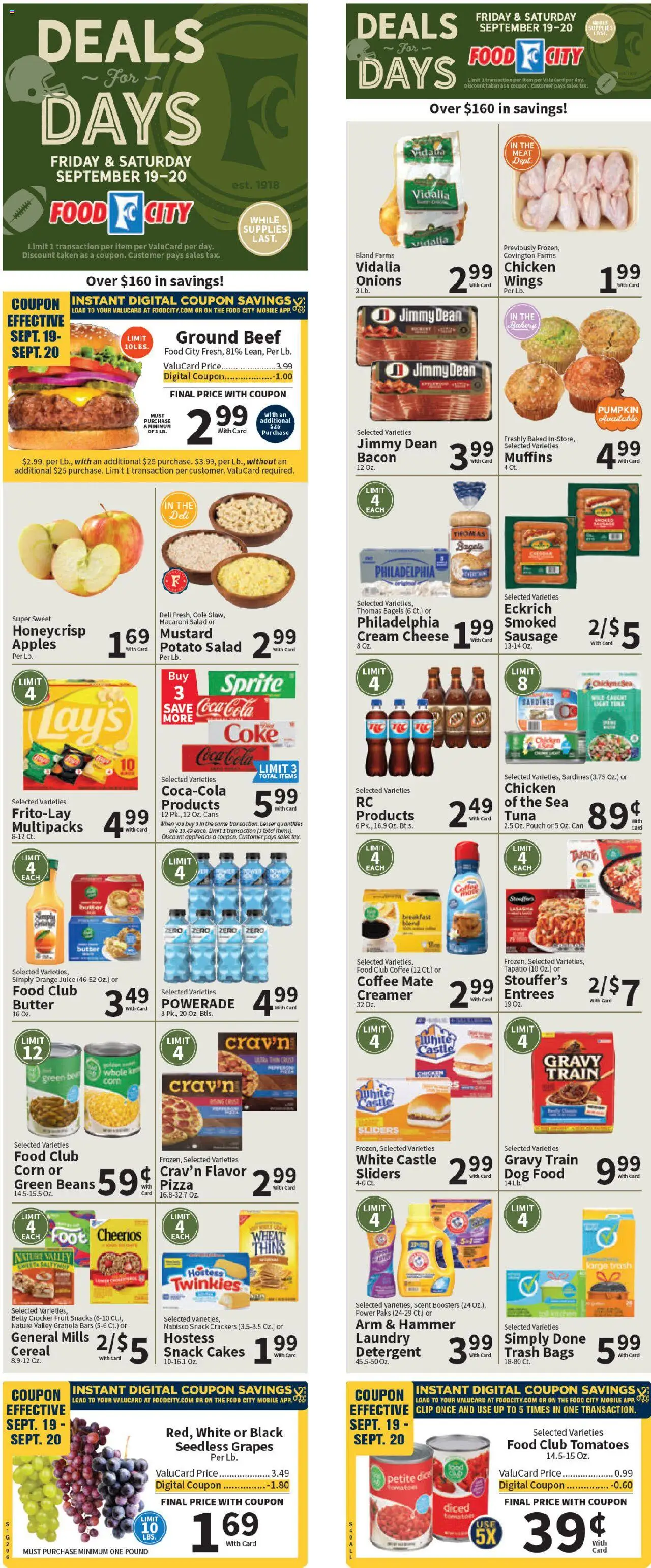 Food City Weekly Ad - page 1- valid from 09/17/2025
