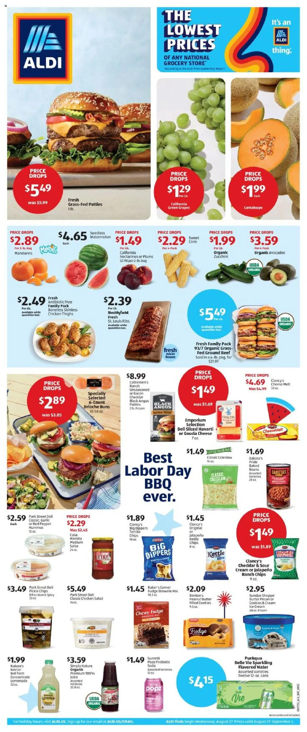Aldi Weekly Ad - page 1- valid from 08/27/2025