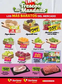 Soriana - Frescos del Mandado Mercado: Ags, Nay, Jal, Qro, Col, Mich, Gto, Hgo, Tlax, Mor, Pue, Gro, Oax, Edo. de Mex, CDMX, Zac y válido desde 27/01/2026