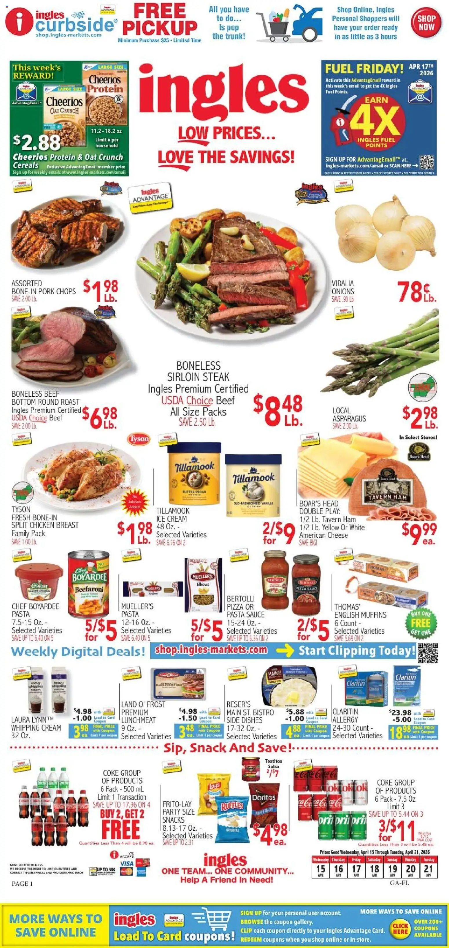 Ingles Weekly Ad - page 1- valid from 04/15/2026