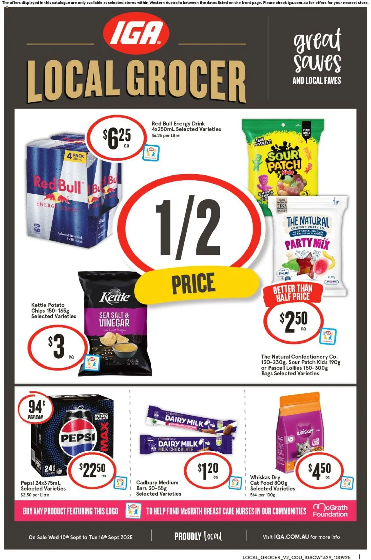 IGA Local Grocer WA - page 1- valid from 10/09/2025