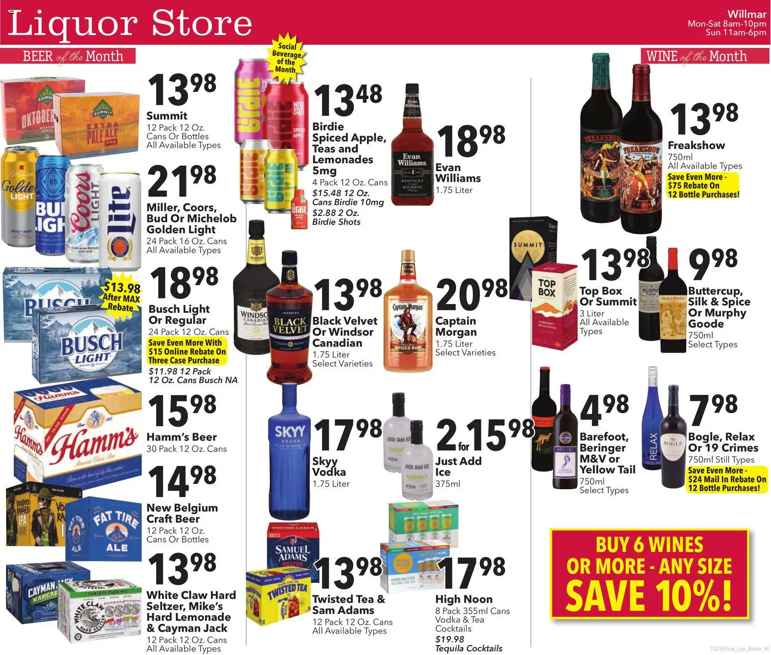 Cash Wise Liquor Store - page 1- valid from 10/29/2025