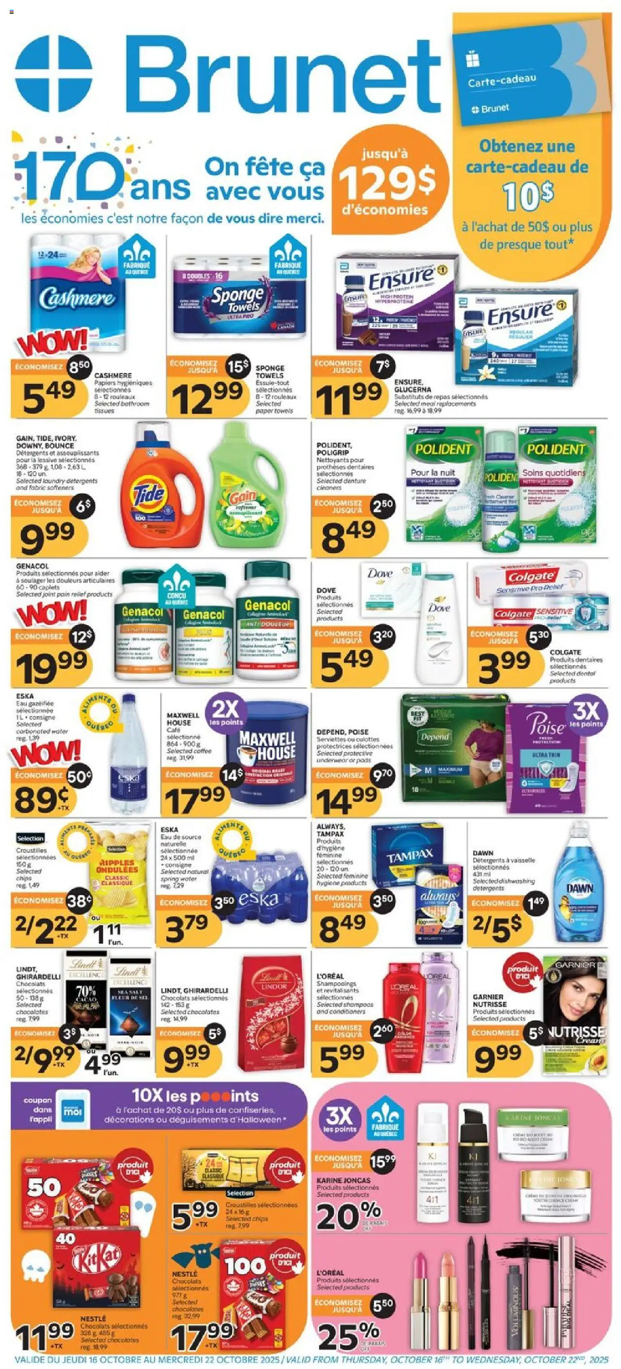 Brunet weekly flyer / circulaire - page 1- valid from Oct 16, 2025