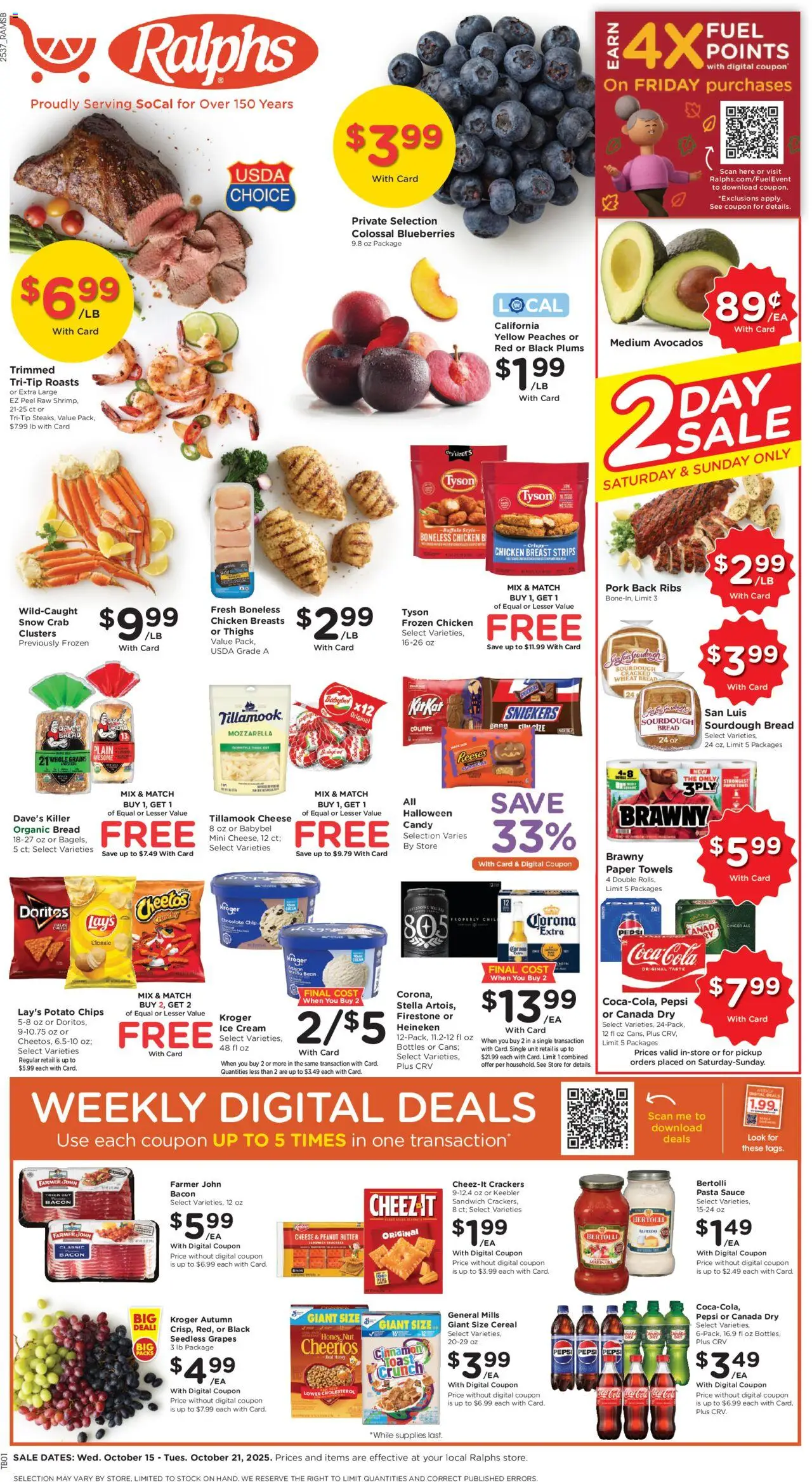 Ralphs Weekly Ad - page 1- valid from 10/15/2025