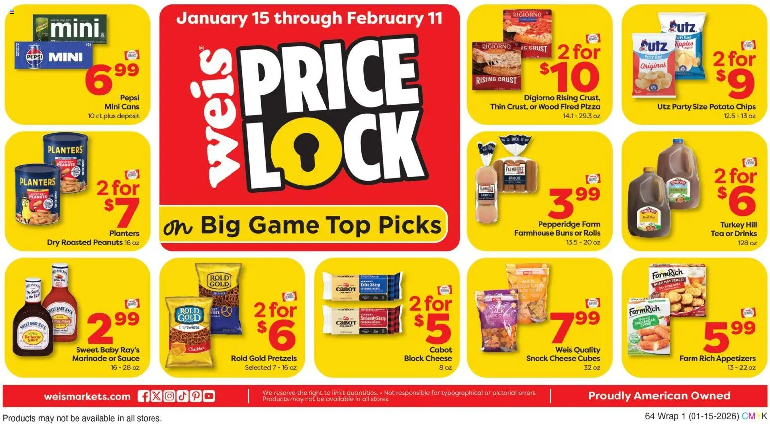 Weis Weekly Circular - NY - page 1- valid from 01/15/2026