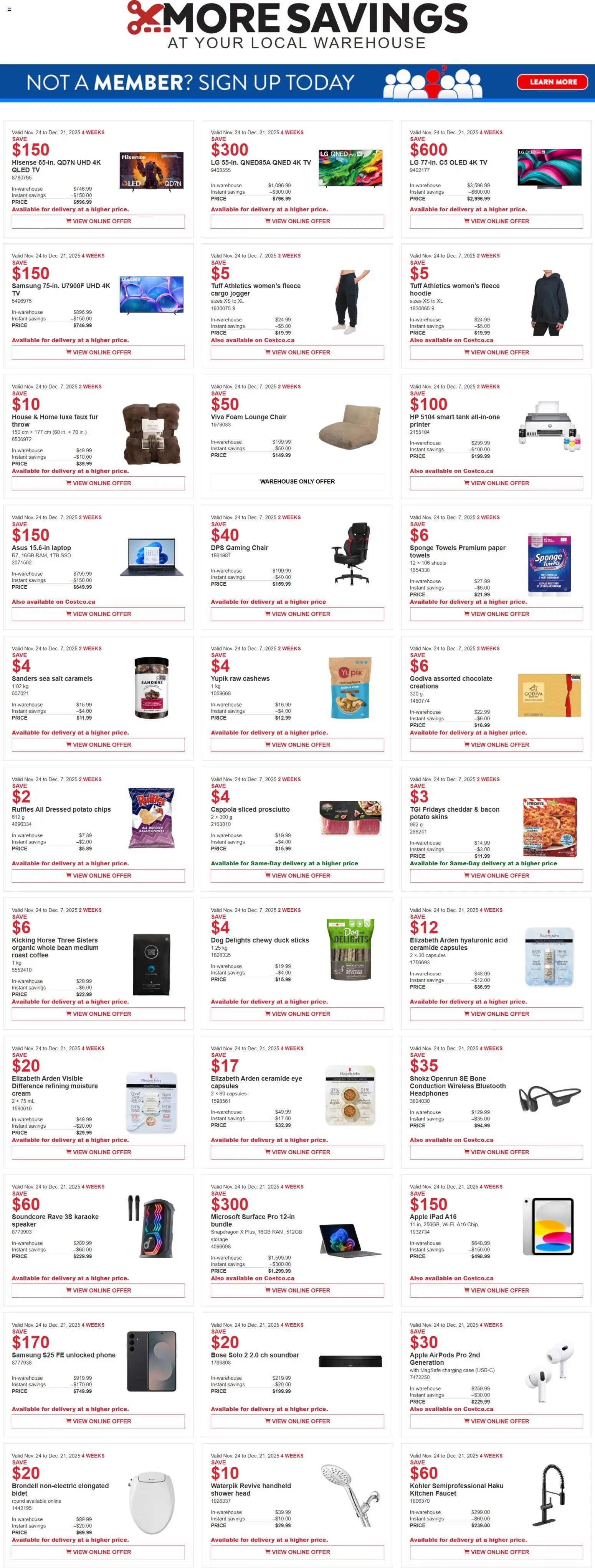 Costco weekly flyer - page 1- valid from Nov 24, 2025